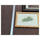 Framed Wall Art Decor Lot Copper Relief Botanical Vegetable Prints