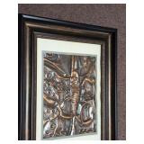 Framed Wall Art Decor Lot Copper Relief Botanical Vegetable Prints