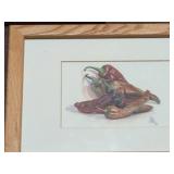 Framed Wall Art Decor Lot Copper Relief Botanical Vegetable Prints