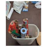 Assorted Gift Wrap & Greeting Card Stationery Lot w Storage Tote