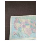 Vintage Rand McNally US Map & Northern Light Resort Lake Map