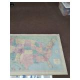 Vintage Rand McNally US Map & Northern Light Resort Lake Map