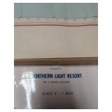 Vintage Rand McNally US Map & Northern Light Resort Lake Map