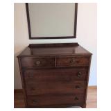 Vintage Traditional 5 Drawer Walnut Finish Dresser Chest 39.5in