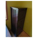 Mission Style 4 Drawer Wood Filing Cabinet Dark Brown 57.5in Tall