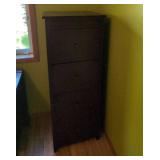 Mission Style 4 Drawer Wood Filing Cabinet Dark Brown 57.5in Tall