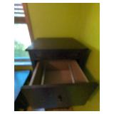 Mission Style 4 Drawer Wood Filing Cabinet Dark Brown 57.5in Tall