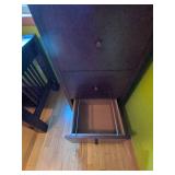 Mission Style 4 Drawer Wood Filing Cabinet Dark Brown 57.5in Tall