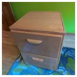 Oak Finish 2-Drawer File Cabinet Home Office Storage 30 x 21 x 22