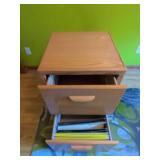 Oak Finish 2-Drawer File Cabinet Home Office Storage 30 x 21 x 22