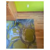 Surya JAX Area Rug Abstract Circles Green, Light and Dark Gray 5'2 x 7'6 Turkish