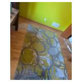 Surya JAX Area Rug Abstract Circles Green, Light and Dark Gray 5'2 x 7'6 Turkish