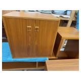 3-Piece Mid Century Modern Teak Veneer Modular Cabinet Shelf Set