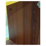3-Piece Mid Century Modern Teak Veneer Modular Cabinet Shelf Set