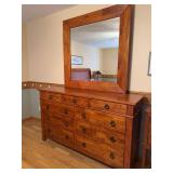 Urban Craftsman Mission Style 9 Drawer Dresser With Mirror Wood Bedroom Chest
