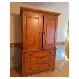 Urban Craftsman Rustic Wood Armoire Wardrobe Chest 3 Drawers 2 Wooden Shelves and Hanging Storage Cabinet