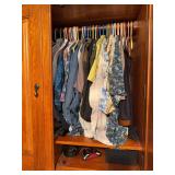 Urban Craftsman Rustic Wood Armoire Wardrobe Chest 3 Drawers 2 Wooden Shelves and Hanging Storage Cabinet