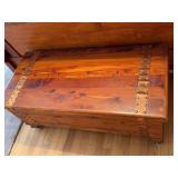 Vintage Cedar Lined Blanket Chest Trunk Coffee Table on Casters