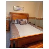 Urban Craftsman Solid Wood Queen Sleigh Bed Frame with Matching Nightstand Set
