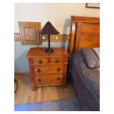 Urban Craftsman Solid Wood Queen Sleigh Bed Frame with Matching Nightstand Set