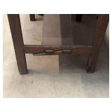 Vintage Wood Library Table & Piano Bench Pair Rustic Antique Furniture