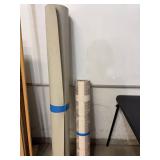 Set of 2 Vinyl Sheet Flooring Remnants Geometric & Neutral Rolls