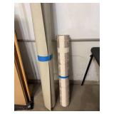 Set of 2 Vinyl Sheet Flooring Remnants Geometric & Neutral Rolls