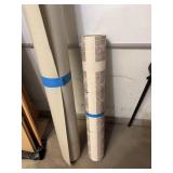 Set of 2 Vinyl Sheet Flooring Remnants Geometric & Neutral Rolls