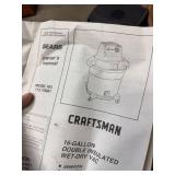 Sears Craftsman 16 Gallon Wet Dry Vac Model 113.178081 w/ Attachments