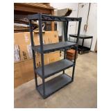 Gray Plastic 4-Tier Utility Storage Shelving Unit Approx. 48 x 12 x 34