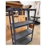 Gray Plastic 4-Tier Utility Storage Shelving Unit Approx. 48 x 12 x 34