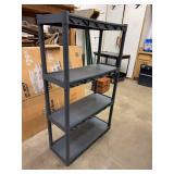 Gray Plastic 4-Tier Utility Storage Shelving Unit Approx. 48 x 12 x 34