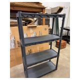 Gray Plastic 4-Tier Utility Storage Shelving Unit Approx. 48 x 12 x 34