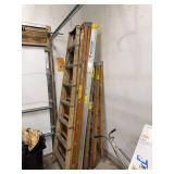 Lot of Assorted Wooden Step Ladders Including Werner Folding Ladder