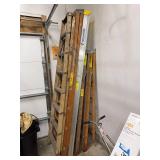 Lot of Assorted Wooden Step Ladders Including Werner Folding Ladder