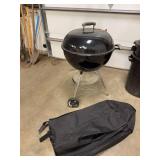 Weber Kettle Charcoal Grill with Black Cover Approx 22in Outdoor Cooker