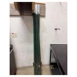 Set of 9 Green Steel Fence T-Posts Studded U-Channel Posts