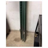 Set of 9 Green Steel Fence T-Posts Studded U-Channel Posts