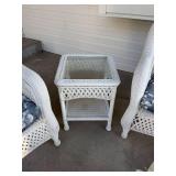 5-Piece White Wicker Patio Set Loveseat Chairs Tables Cushions Covers