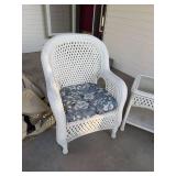 5-Piece White Wicker Patio Set Loveseat Chairs Tables Cushions Covers