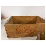 Vintage Wooden Advertising Crates & File Box Rustic Decor Storage