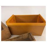 Vintage Wooden Advertising Crates & File Box Rustic Decor Storage