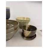 Lot of Assorted Studio Art Pottery Bowls Goblets & Planter