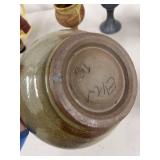 Lot of Assorted Studio Art Pottery Bowls Goblets & Planter