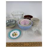 Lot of Assorted Vintage Mixing Serving Bowls & Hand Painted Plate