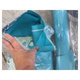 New Old Stock Aqua Blue Upholstery Fabric Lot Solid & Patterned