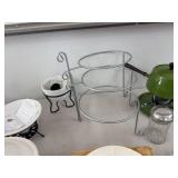 Vintage Fondue Serving Lot Tureen Tiered Rack Pots Divided Dishes