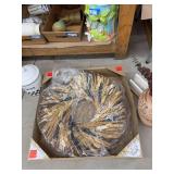 Home Decor Lot Vase w Faux Florals Wheat Wreath Cookie Jar