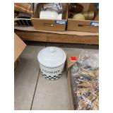 Home Decor Lot Vase w Faux Florals Wheat Wreath Cookie Jar