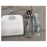Lot of Assorted Bathroom Accessories Taylor Scale Wall Rack Shower Heads